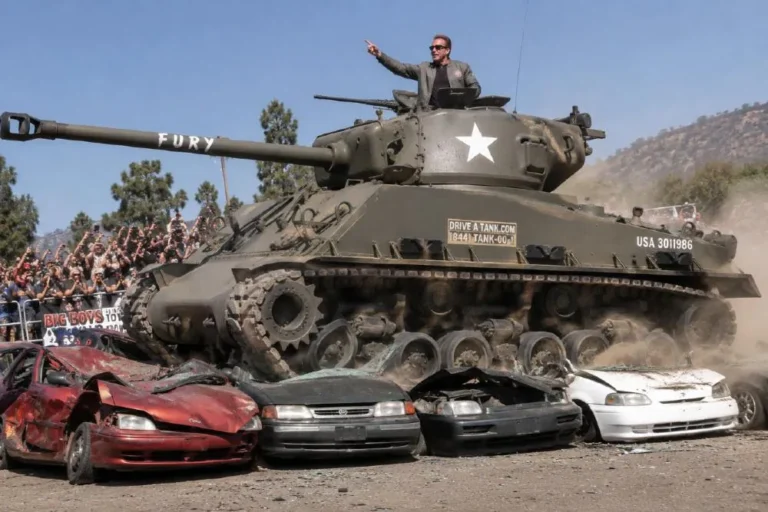 Arnold Schwarzenegger's 1951 M47 Patton tank the most extreme vehicle in his collection of approximately 20 to 25 cars worth an estimated 4 to 5 million dollars showing the Cold War era American military battle tank that never saw combat under American service and that Schwarzenegger purchased as part of his campaign to promote military history and education using it for charity events where he offers rides and crushes cars to raise funds demonstrating that his car collection extends well beyond conventional automotive boundaries