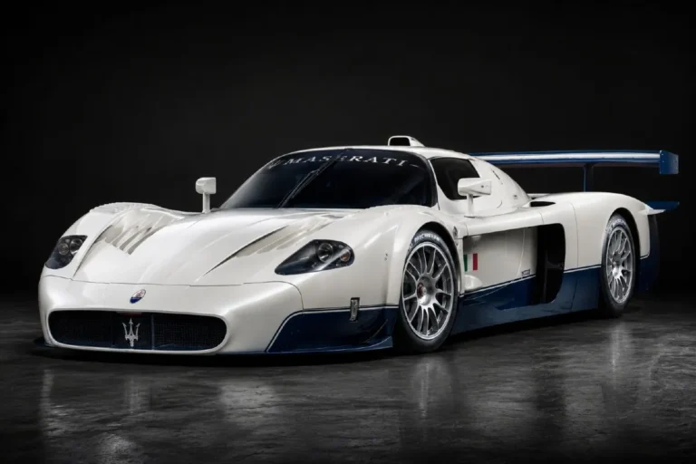  Maserati MC12 owned by 50 Cent one of only 50 road legal examples ever produced between 2004 and 2005 as a homologation requirement for Maserati's FIA GT Championship racing program built on the same chassis as the Ferrari Enzo using a 6.0 liter Ferrari V12 producing 621 horsepower reaching 60 mph in 3.8 seconds with a top speed of 205 mph and a current value of approximately 2 million dollars or more making it the rarest vehicle in 50 Cent's collection and one of the rarest cars owned by any celebrity in the world with fewer than 50 Maserati MC12 road cars in existence globally