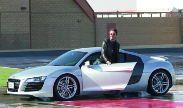 robert downet jr and his 2009 Audi R8