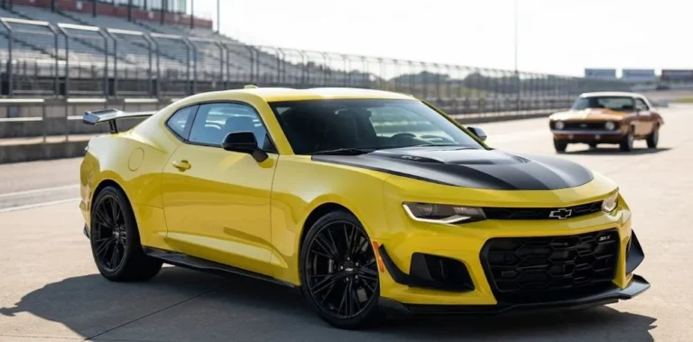 2024 Chevrolet Camaro ZL1 Collector's Edition the final year production model of the sixth generation Camaro before discontinuation showing the appearance package that honored the first generation Camaro history making this the last example of a front engine supercharged V8 rear wheel drive American muscle car available from a mainstream manufacturer with both manual and automatic transmission options