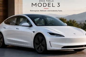 2026 Tesla Model 3 electric sedan showing the Highland refresh exterior design available in three configurations from the Standard Range RWD at 40240 dollars through the Long Range AWD at 47240 dollars with 358 miles of range and the Performance AWD at 53240 dollars reaching 60 mph in 2.9 seconds with Track Pack with access to Tesla Supercharger network of over 50000 chargers worldwide and Consumer Reports above-average predicted reliability for 2026