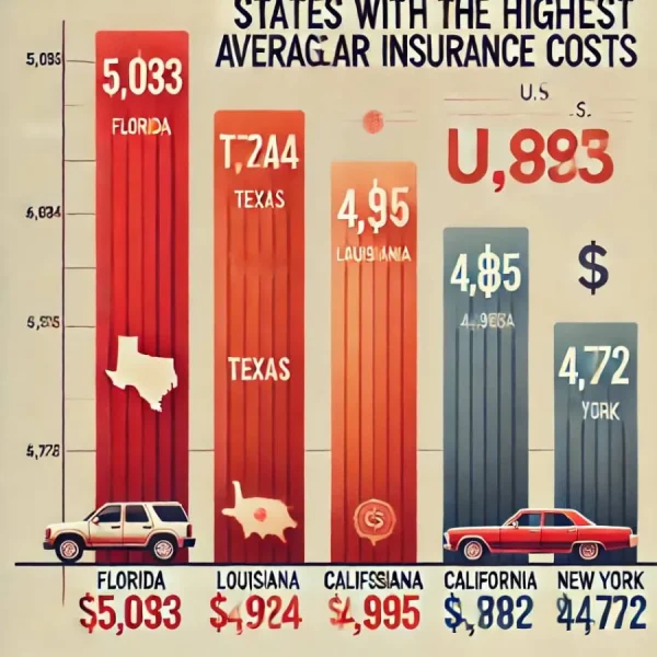 States With the Highest Average Car Insurance Costs States With the Highest Average Car Insurance Costs