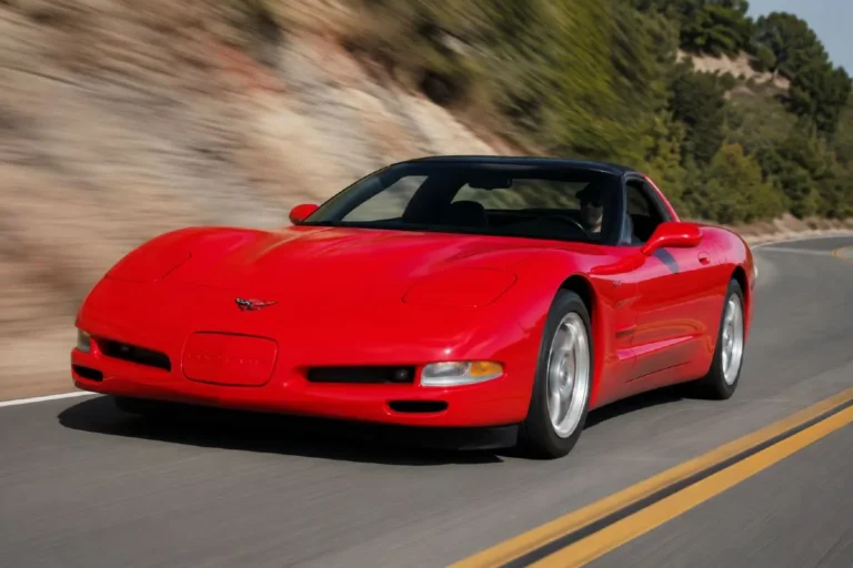 Chevrolet Corvette C5 produced from 1997 through 2004 showing the targa roof low-slung body and sports car proportions of Americas dedicated sports car powered by the LS1 5.7 liter V8 producing 345 horsepower with fully independent suspension and aluminum-intensive construction available under 10000 dollars for higher mileage examples in 2026 representing the most technically sophisticated sports car available at any price in this guide