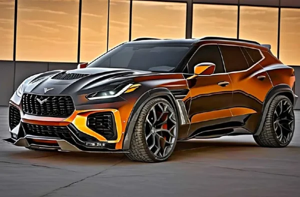 2025 Chevrolet Corvette SUV a black and orange SUV