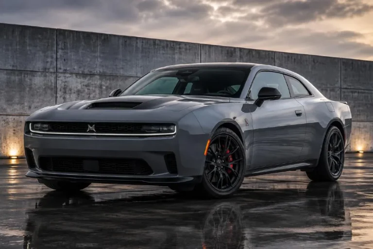 Dodge Charger in two door coupe configuration showing the turbocharged inline six cylinder engine replacing both the electric Charger Daytona and previous HEMI V8 available in 420 horsepower at 51990 dollars and 550 horsepower at 57990 dollars with all wheel drive standard in both two door and four door body styles after Dodge dropped the Daytona name and electric powertrain following the electric Charger's failure to attract traditional muscle car buyers