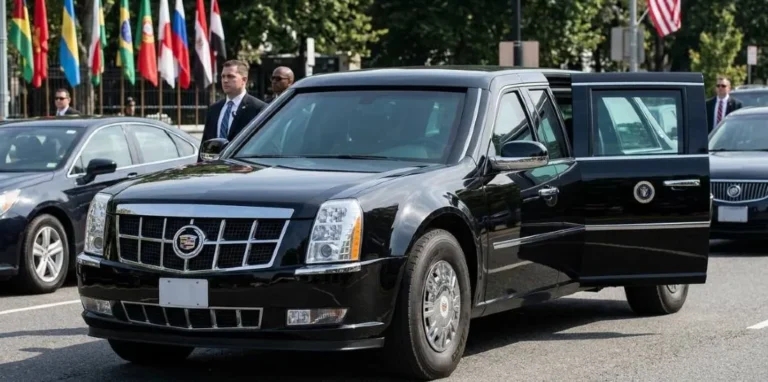 2018 cadillac beast presidential limousine trump current state car specs The 2018 Cadillac Beast US presidential state car the current official vehicle of the President of the United States weighing approximately 10 tons with 8 inch thick armor plated doors run flat Kevlar reinforced tires night vision optics tear gas cannon onboard oxygen tanks and a self contained secure interior environment