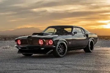 Ford Mustang Boss 429 1 1969 Ford Mustang Boss 429 in Black Jade with chrome Magnum 500 wheels.