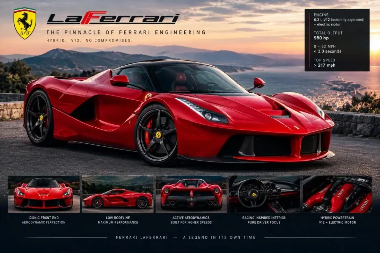 Ferrari LaFerrari hypercar one of 499 produced valued at approximately 3.5 million dollars representing the most expensive vehicle in Keanu Reeves’ car collection combining a 6.3-liter naturally aspirated V12 engine with Ferrari’s KERS hybrid electric motor system from Formula One technology for a combined output of 950 horsepower reaching 0-60 mph in under 3 seconds with a top speed above 217 mph as part of the acknowledged holy trinity of hypercars produced simultaneously around 2013 to 2014 alongside the McLaren P1 and Porsche 918 Spyder