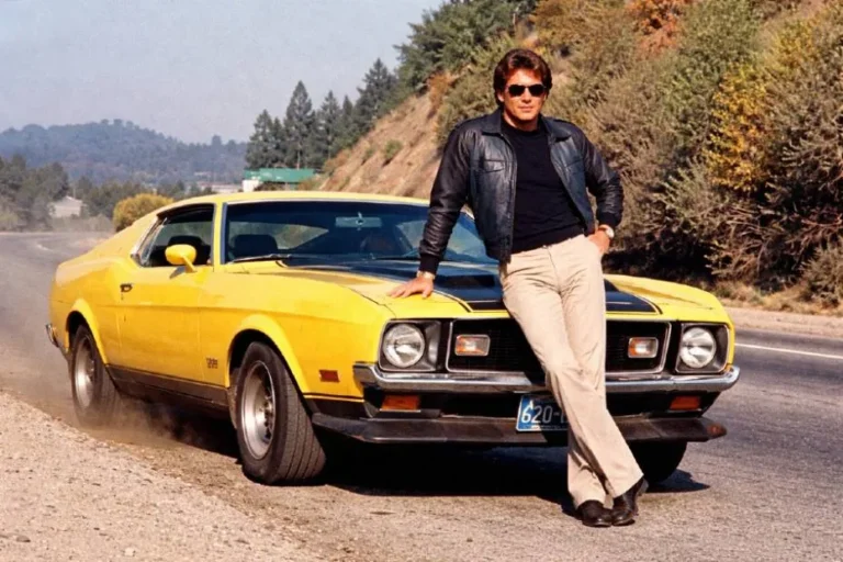 gone in 60 seconds 1974 original hb halicki eleanor yellow mustang Scene from the 1974 original Gone in 60 Seconds directed by H.B. Halicki showing the original Eleanor a yellow 1971 Ford Mustang restyled with 1973 grilles during the film's record setting 40 minute car chase sequence in which 93 cars were destroyed across five Southern California cities