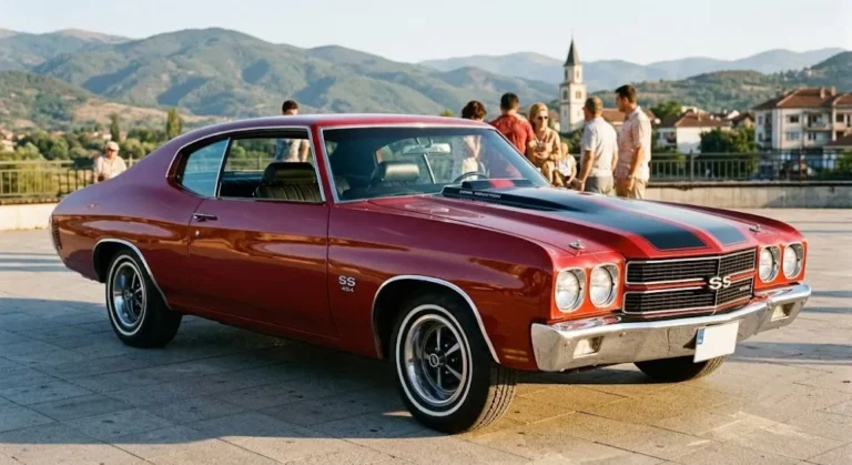 1970 Chevrolet Chevelle SS 454 LS6 showing the original cowl induction hood SS badging and muscular body proportions of the car known as the King of the Muscle Cars producing 450 horsepower and 500 lb-ft of torque from a 454 cubic-inch big-block V8 running the quarter mile in the low 13-second range in factory configuration representing the specific car that Trans Am Worldwide's 2024 Chevelle 70/SS pays tribute to across three trim levels and engines producing 450 to 1500 rear-wheel horsepower