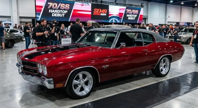 2024 Chevelle 70/SS hardtop configuration debuted at SEMA 2024 by Trans Am Worldwide showing the closed-roof body style that complements the existing convertible soft-top option and more closely mirrors the original 1970 Chevrolet Chevelle SS coupe proportions with Trans Am Worldwide co-founder Tod Warmack also revealing the chrome bumper option at SEMA 2024 representing the rolling-changes production philosophy that treats the 70/SS as a continuously evolving product