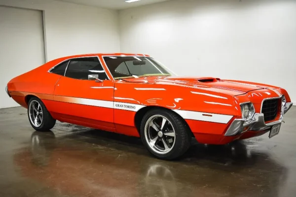 1972 ford gran torino in a garage